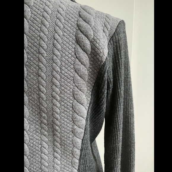 Gray Sweater Moto Style Jacket Size Women’s Small Made in USA - Picture 4 of 11